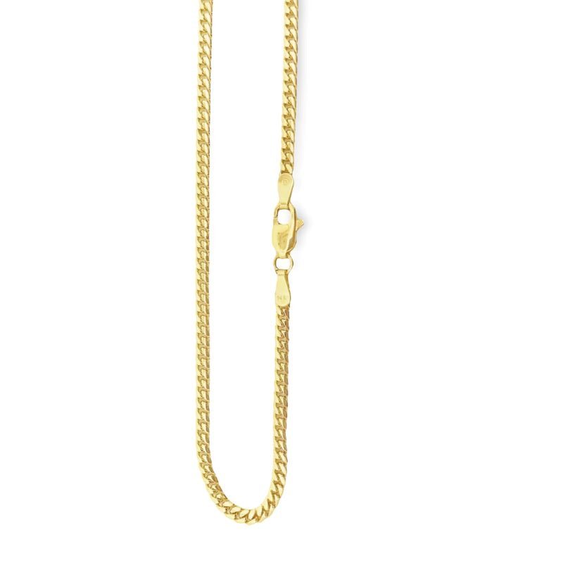 2.5mm Miami Cuban Chain, 10kt Yellow - Image 2