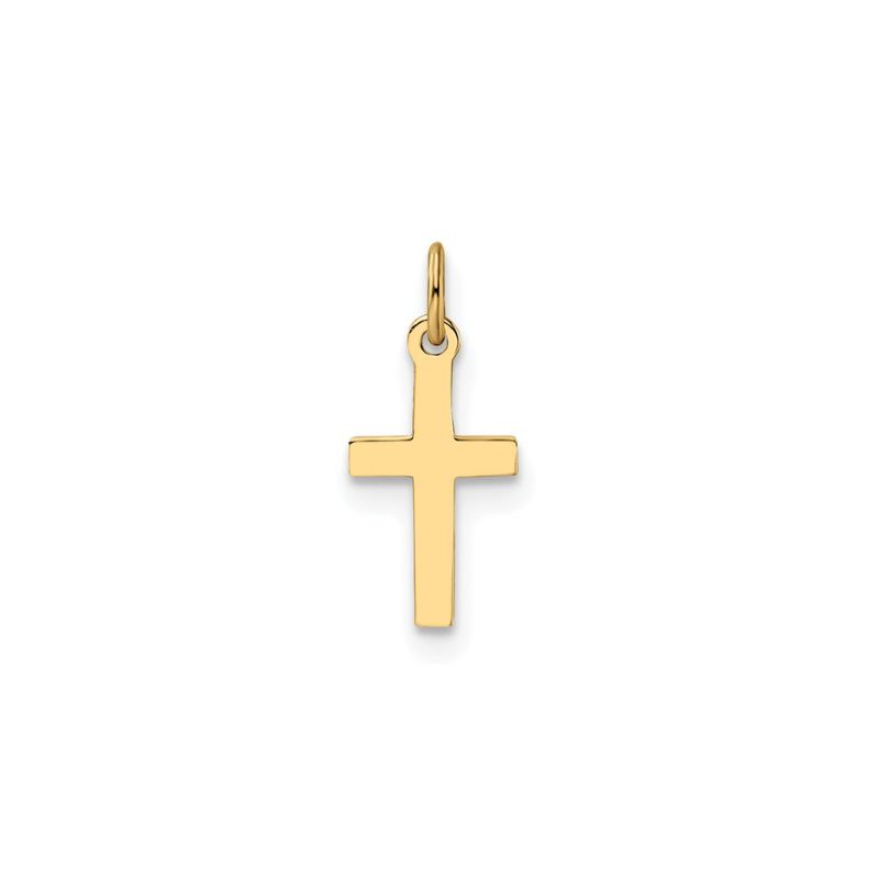 Small Polished Cross Pendant, 14kt Yellow Gold