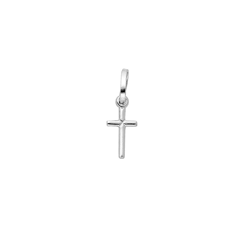 Baby Latin Cross, Solid 14kt White Gold