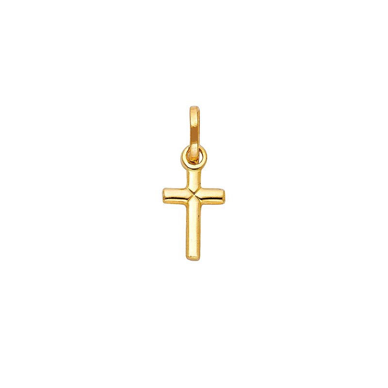 Small  Solid Latin Cross, 14kt Yellow Gold