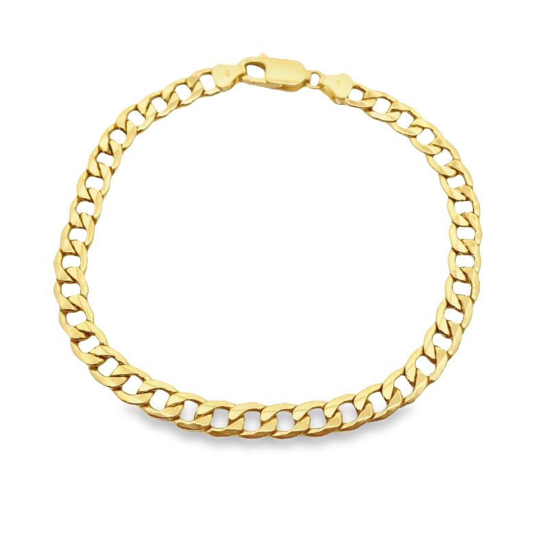 5.5mm Solid Curb Bracelet, 14kt Yellow