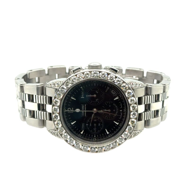 5.50ctw Concord Impressario Chronograph Black Dial. - Image 2