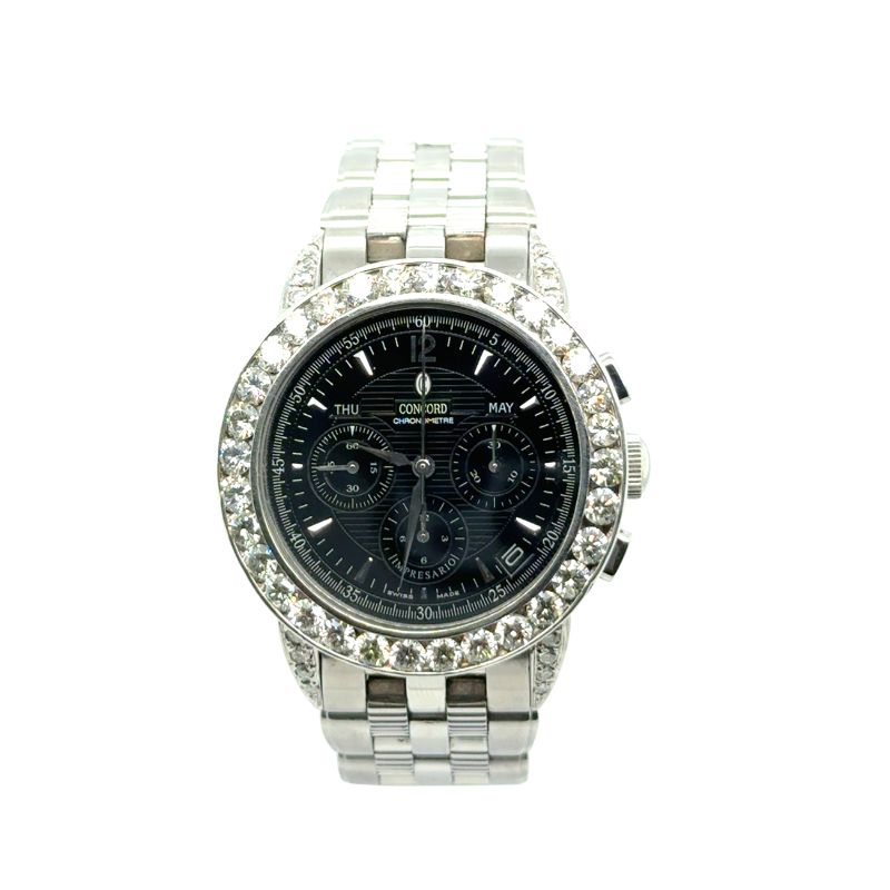 5.50ctw Concord Impressario Chronograph Black Dial.