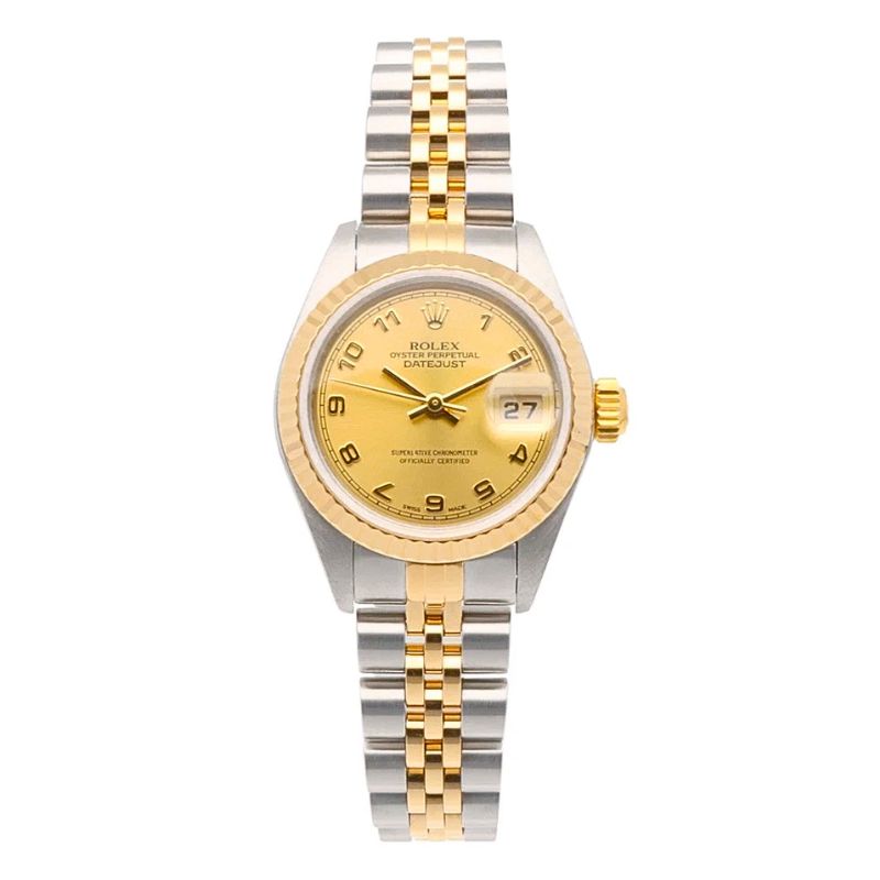 Rolex 2-tone Lady Datejust, #79173.  Champagne Arabic Dial, Jubilee Bracelet
