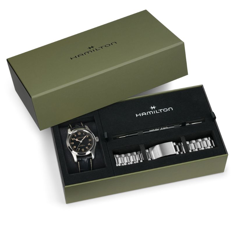 H70605732 Hamilton Murph 42mm Auto Bundle w/ Black Leather Strap & SS Bracelet - Image 3