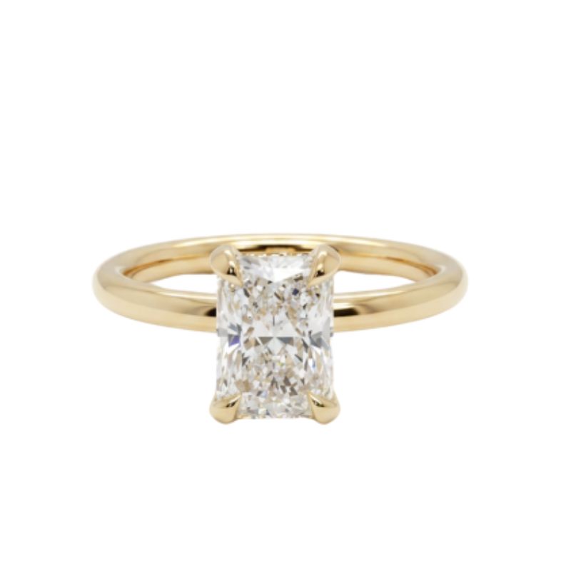 Ladies Diamond 1.50ct Radiant Solitaire Engagement, 14kt Yellow
