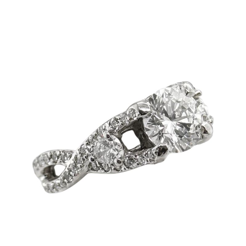 Braided Engagement With 1.60ct Center, Platinum - Image 2