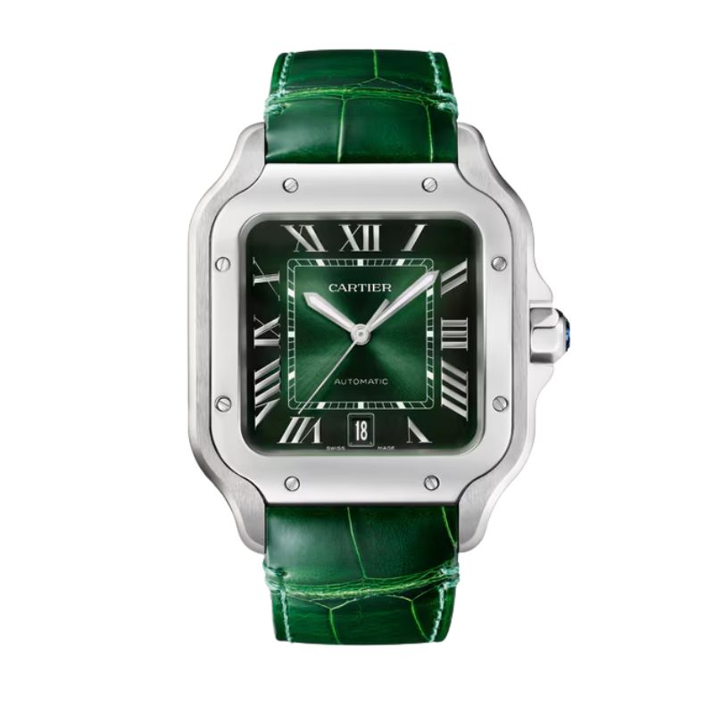 Large Santos de Cartier Watch with Graduated Green Dial. Ref #WSSA0062 - Image 2
